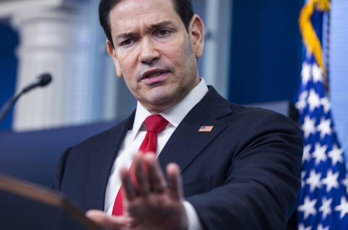 Marco Rubio U.S. Secretary of State Marco Rubio speaks about the Iran war in the White House Press Briefing Room in Washington, DC.