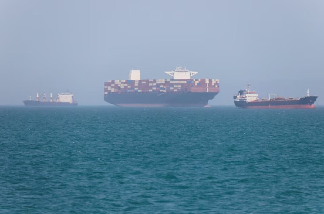 Vessels in the Strait of Hormuz near Bandar Abbas, Iran