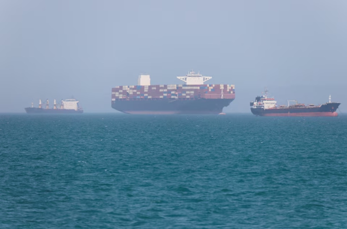 Vessels in the Strait of Hormuz near Bandar Abbas, Iran