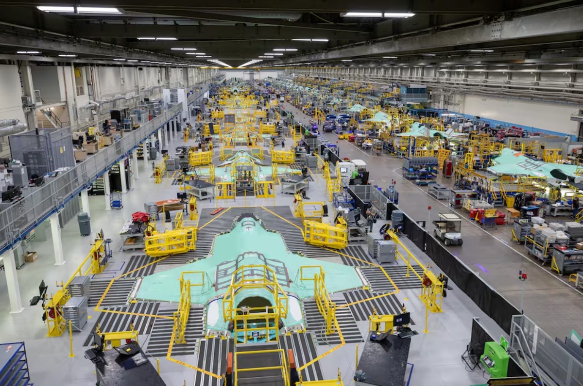 F-35s in various stages of production by Lockheed Martin at Air Force Plant 4 in Fort Worth, Texas. 