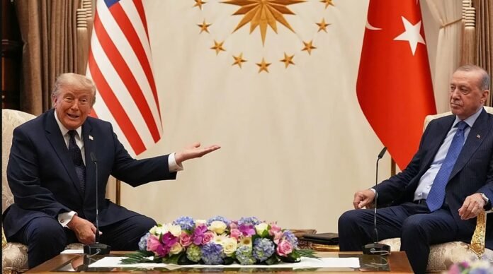 President Donald Trump holds a meeting with Turkish President Recep Tayyip Erdogan.