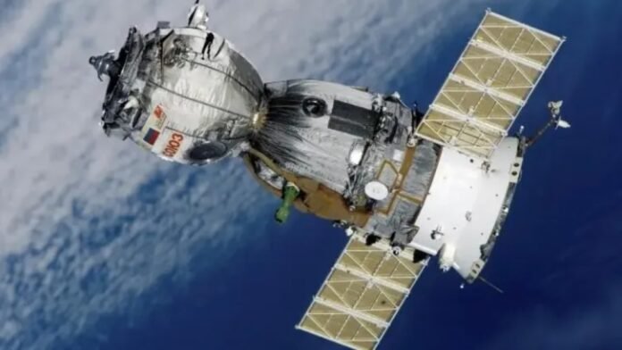 Illustration showing Russian satellite surveillance supporting Iranian military operations over the Middle East